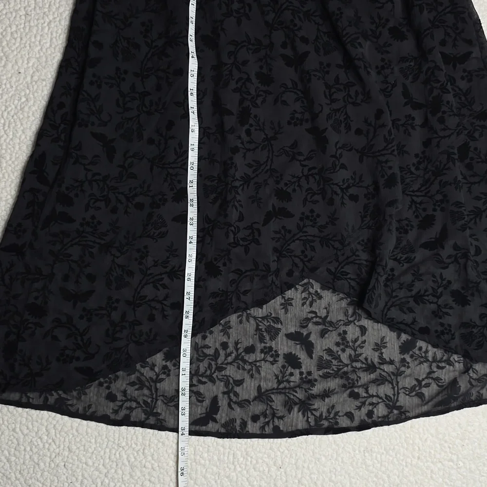 1499 NWT Disturbia Faustina Flocked Chiffon Mock Wrap Midaxi Skirt US 8 - Picture 6 of 8